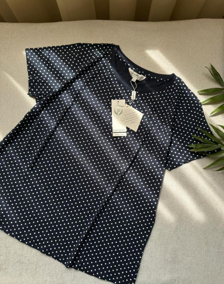 تیشرت خالخالی سورمه ایی