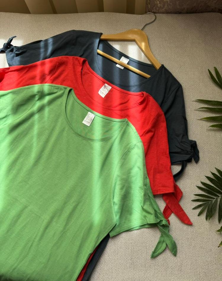 تیشرت یقه گرد تک رنگ