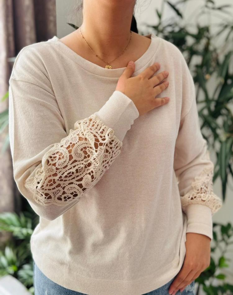 بلوز موهر آستین گیپور