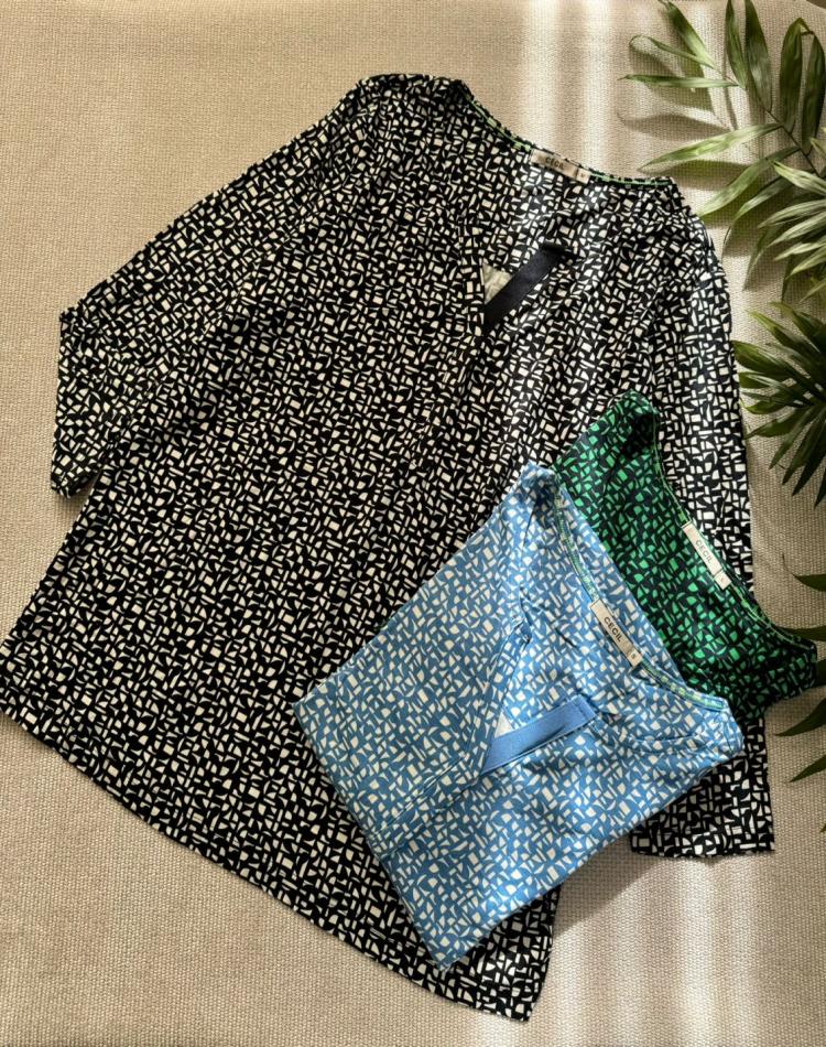 بلوز استین دار اشکال هندسی سیسیل