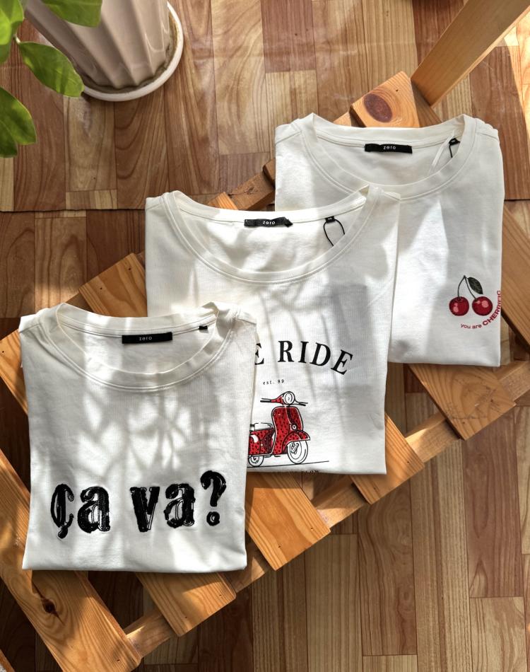 تیشرت سفید zero