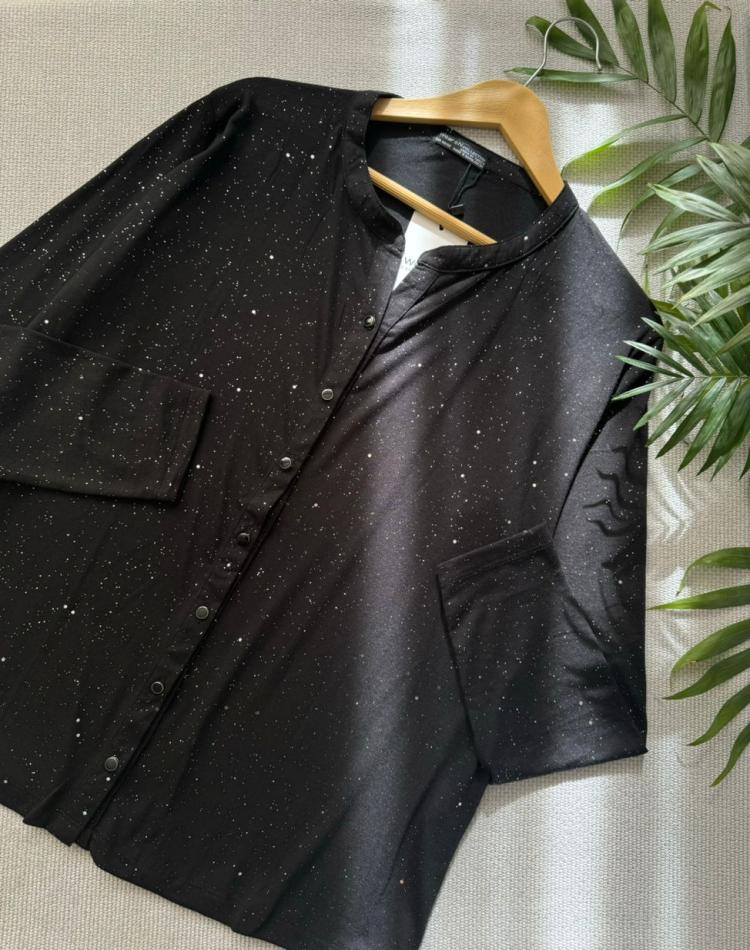 شومیز جلو دکمه دار نقره کوب